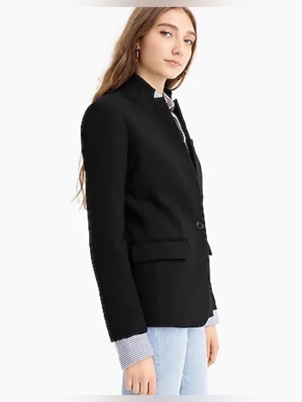 J.Crew regent four season stretch blazer in black
Size 10
